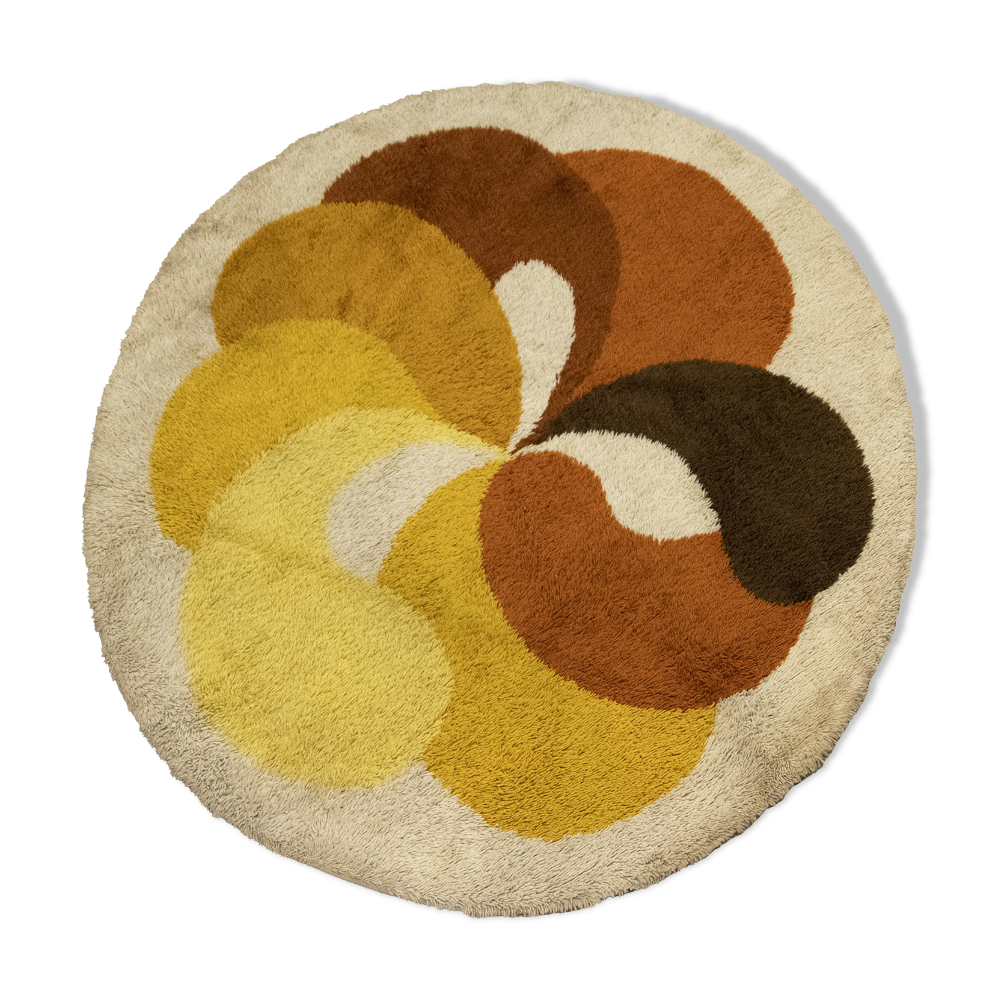 Big Orange Round 'Flower' Desso Carpet