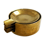 Set of 4 brass stackable ashtrays