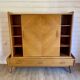 Vintage oak grand buffet Mid-Century Scandinavian with tapered legs from the 50s/70s.