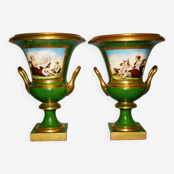 Pair of Medici vases in Sèvres porcelain
