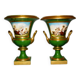Pair of Medici vases in Sèvres porcelain