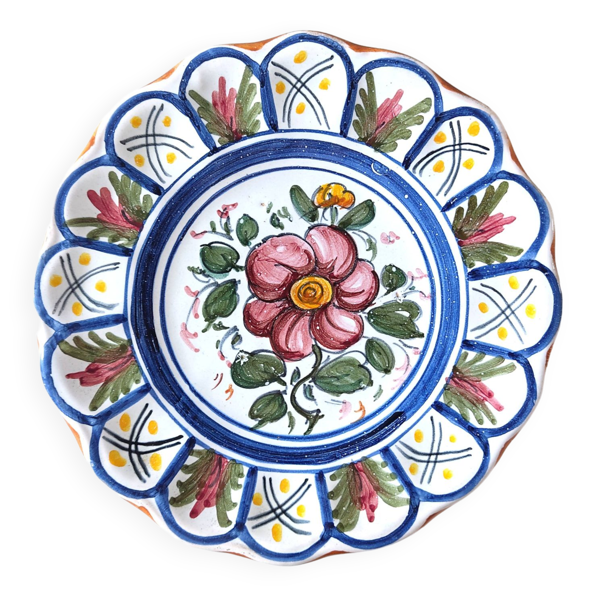 Decorative plate to hang, Italian earthenware
