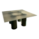 Table 160 × 160 inspiration Vignelli & 8 chaises cuir Gorini Divani