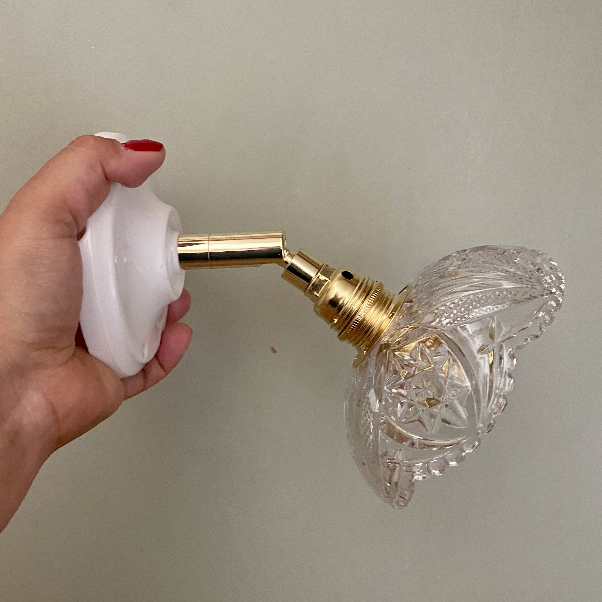 Vintage glass cut lampshade - tableware collection -