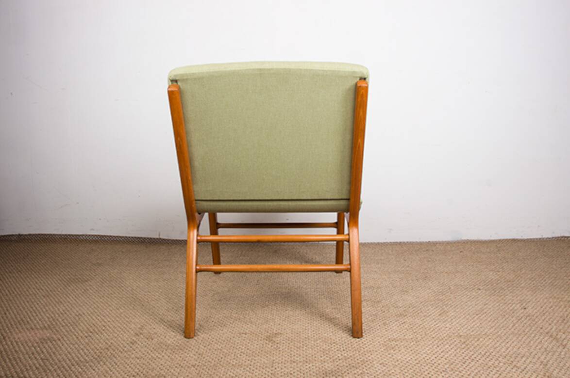 Danish 3-seater sofa in laminated beech and mahogany model AX by Peter Hvidt and Orla Molgaard-Nielsen for Fritz Hansen 1960