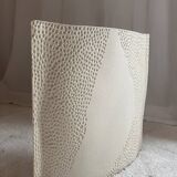 XL square ceramic vase with texture