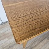 Rectangular coffee table in beech and oak from the 70s