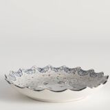 Japanese Meiji Period Light Blue Porcelain Dish with Cranes