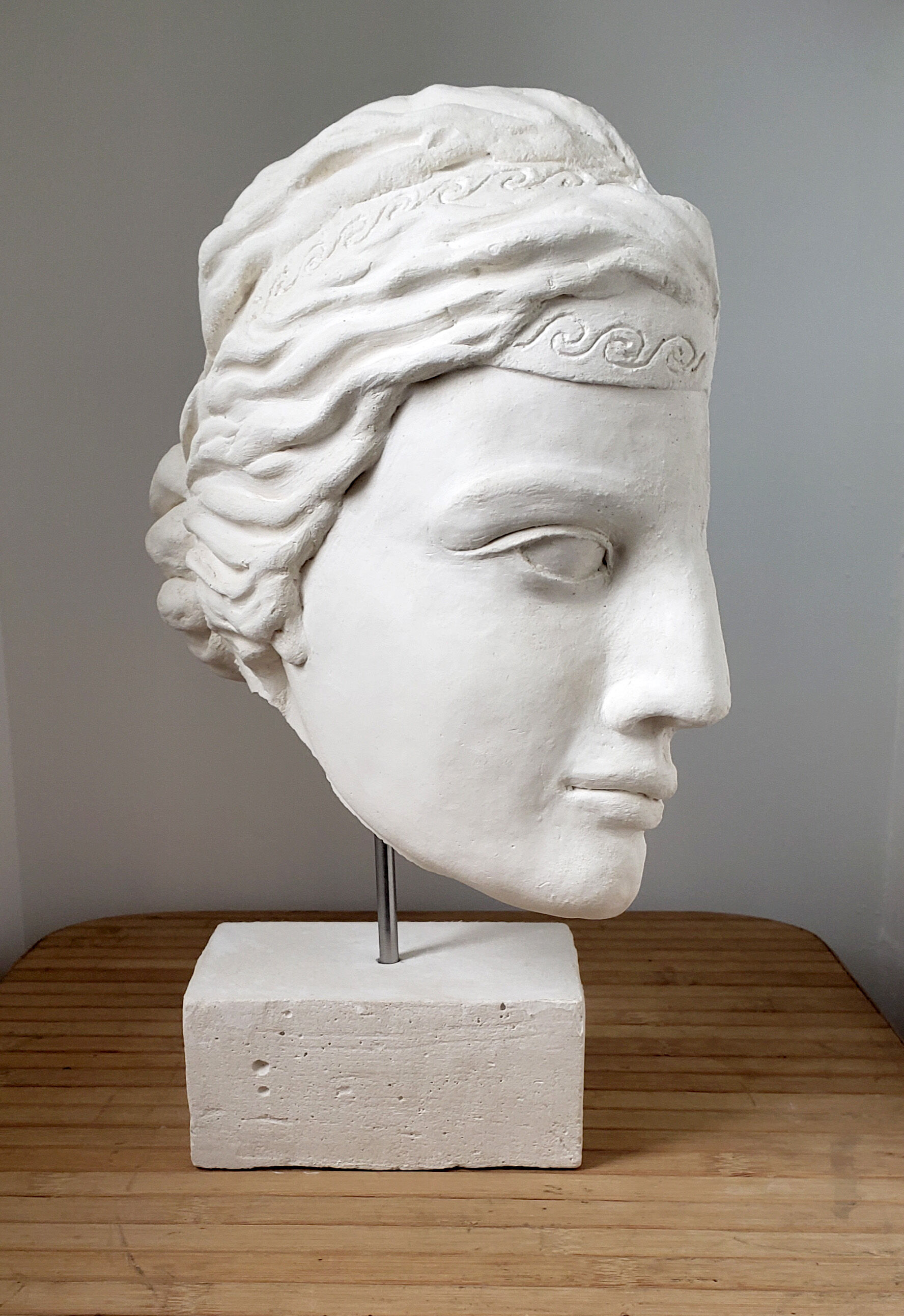 Greek woman's head in plaster