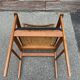 Fauteuil de bureau scandinave Suédois vintage 1960-70 teck & simili cuir