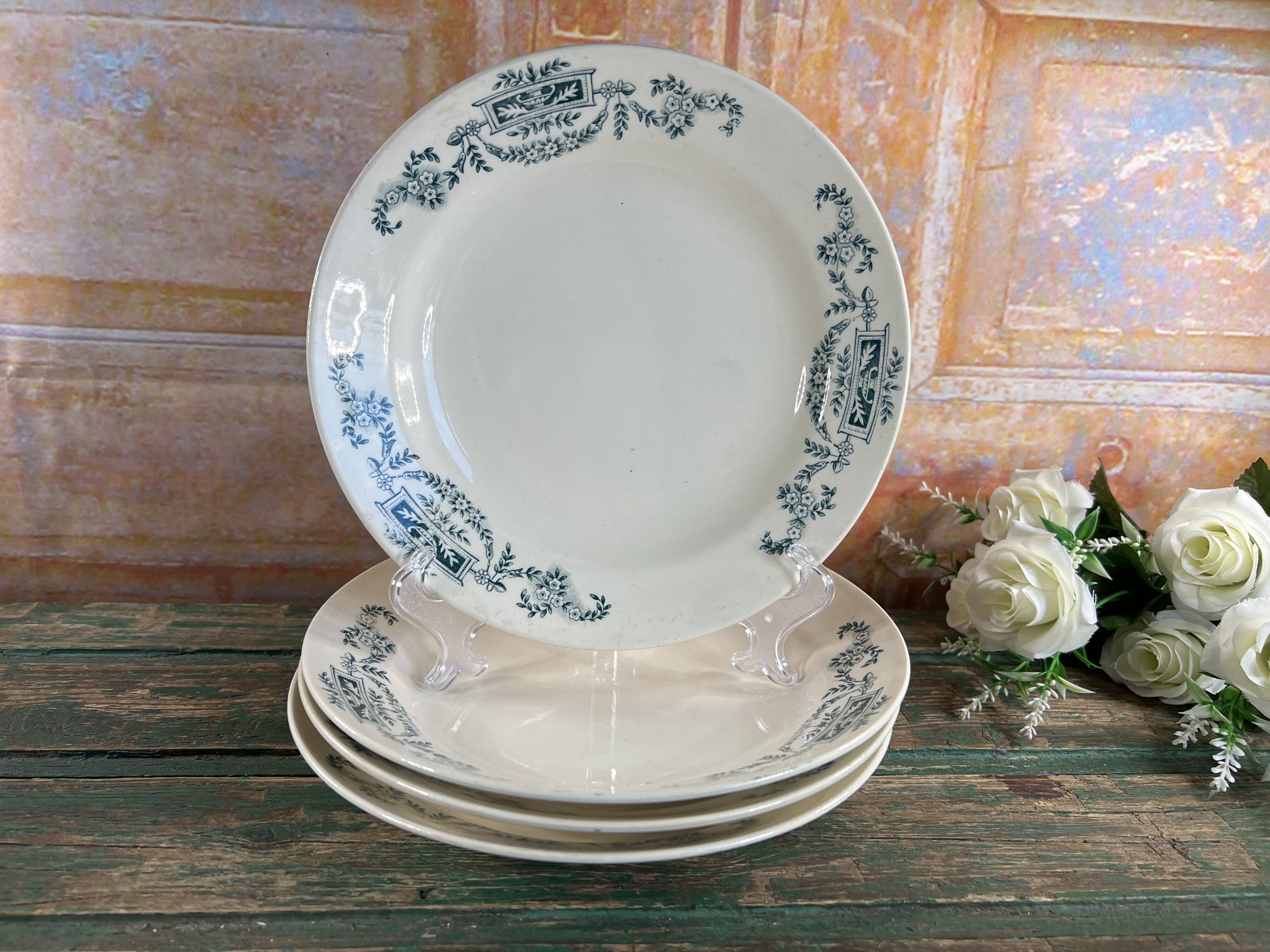 4 Longchamps iron earth soup plates