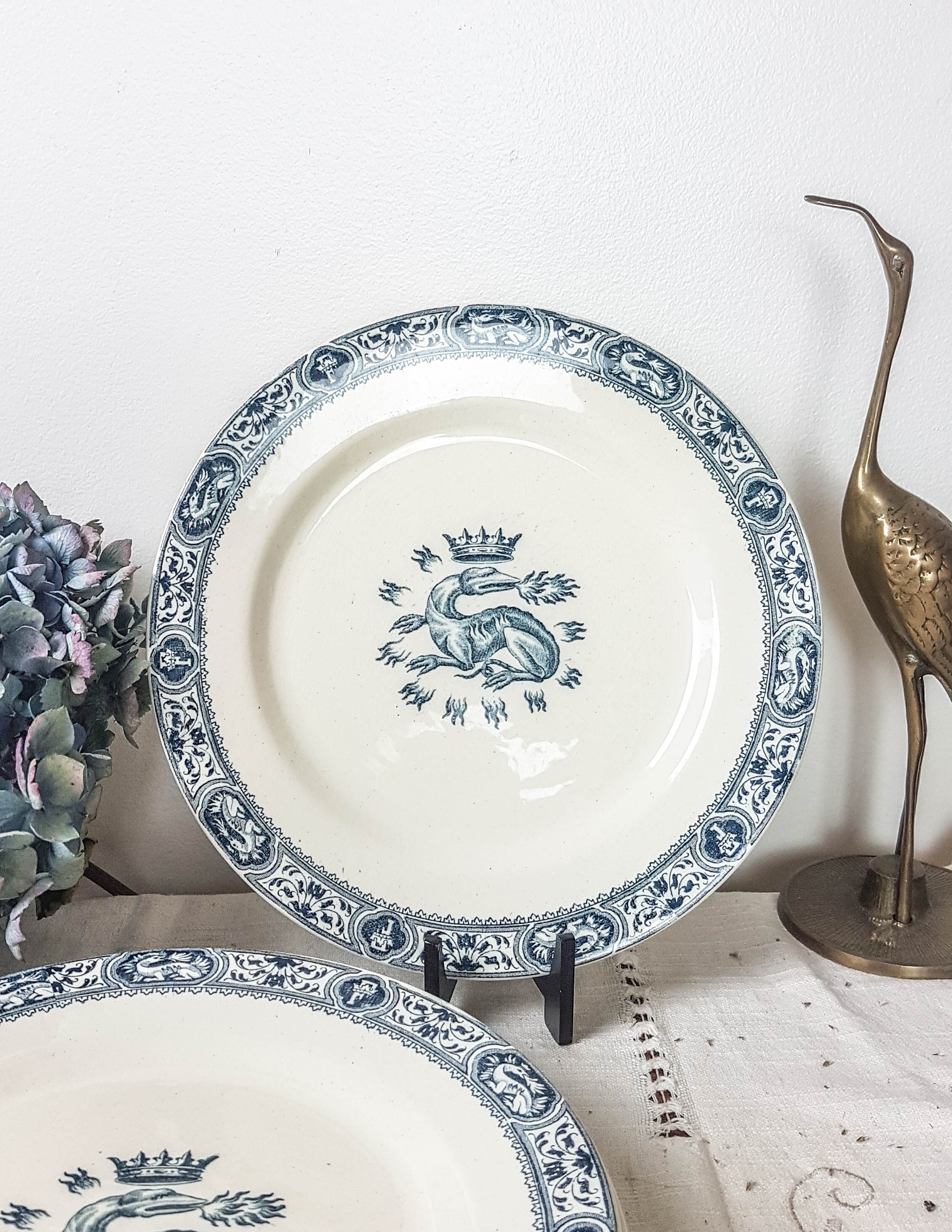 Lot 6 dessert plates François 1st SALINS Iron Earth