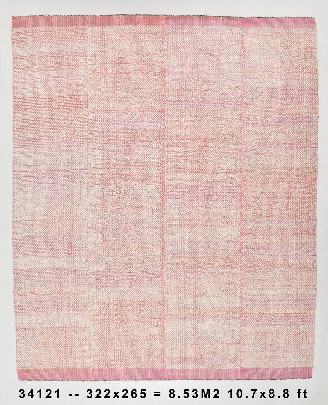 Oversize Pink Kilim Rug, 265x322Cm