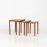 Set of 3 nesting table by E.W. Bach for Toften Møbelfabrik (Denmark, 1960s)