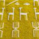 Hand-woven yellow and white kilim rug in natural wool