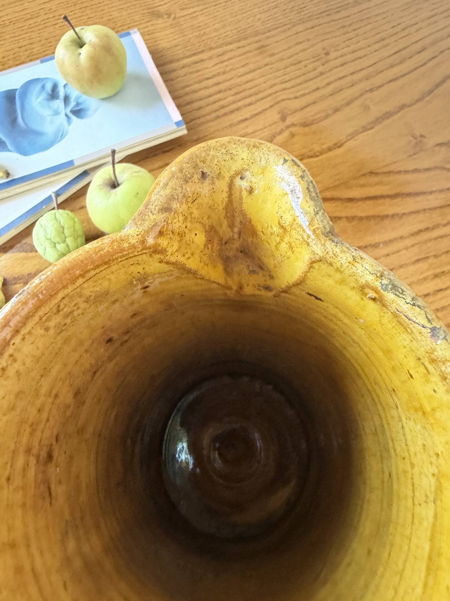 Vintage yellow glazed stoneware jug