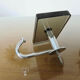 Chrome metal hook and smoked glass 70s