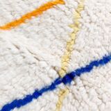 Moroccan Berber beni ouarain ecru rug with colored lines 145x98cm