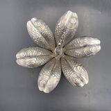 Fleuron - Christofle - Vintage caviar spoon display "Flower of Poseidon" in silver metal