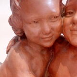 Bust trio of children terracotta of Sorgel