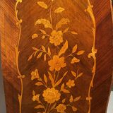 Curved secretary and inlaid with floral branches in Louis XV style