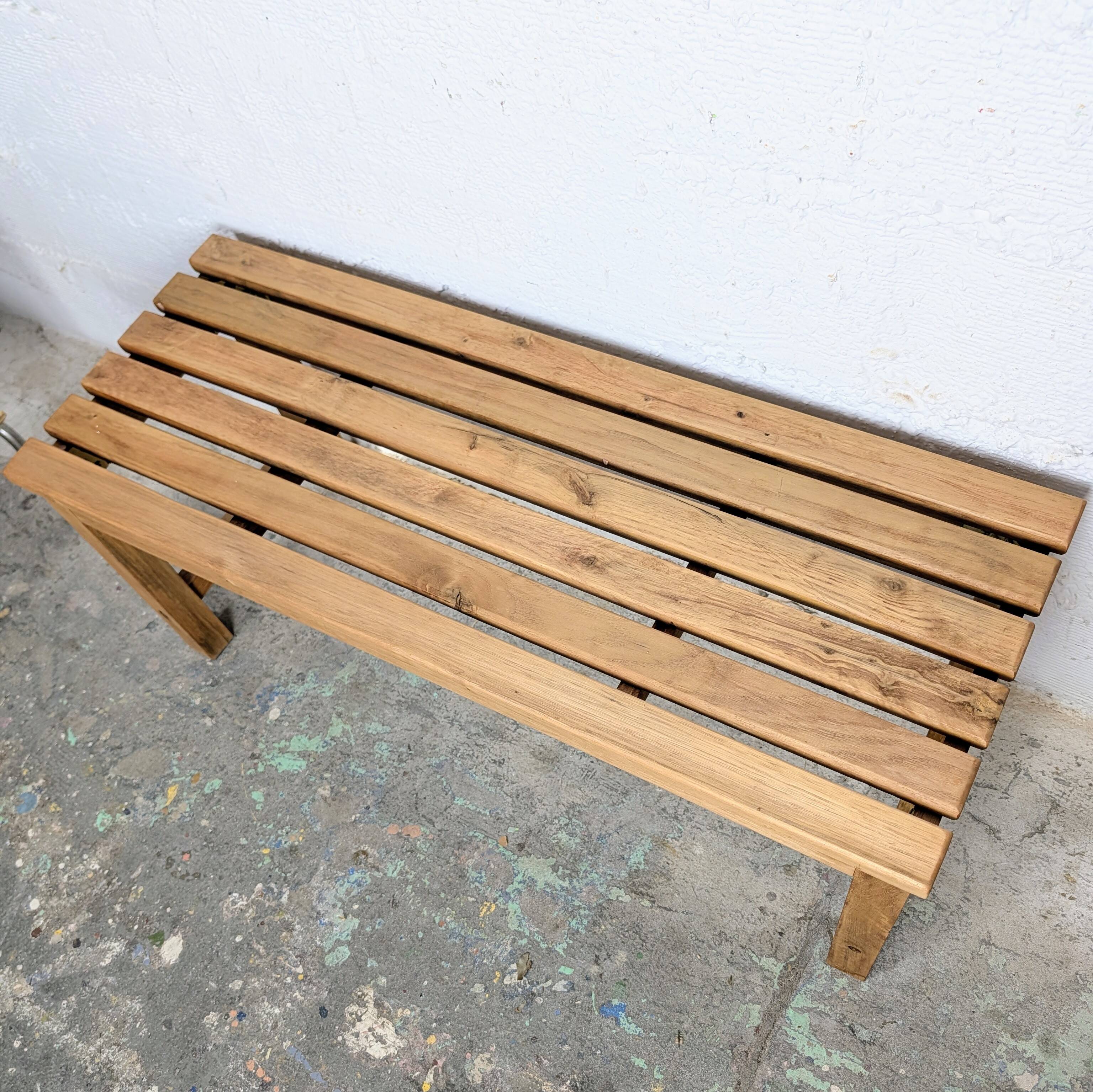 Slatted wooden bench