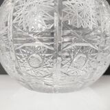 Cut crystal ball vase