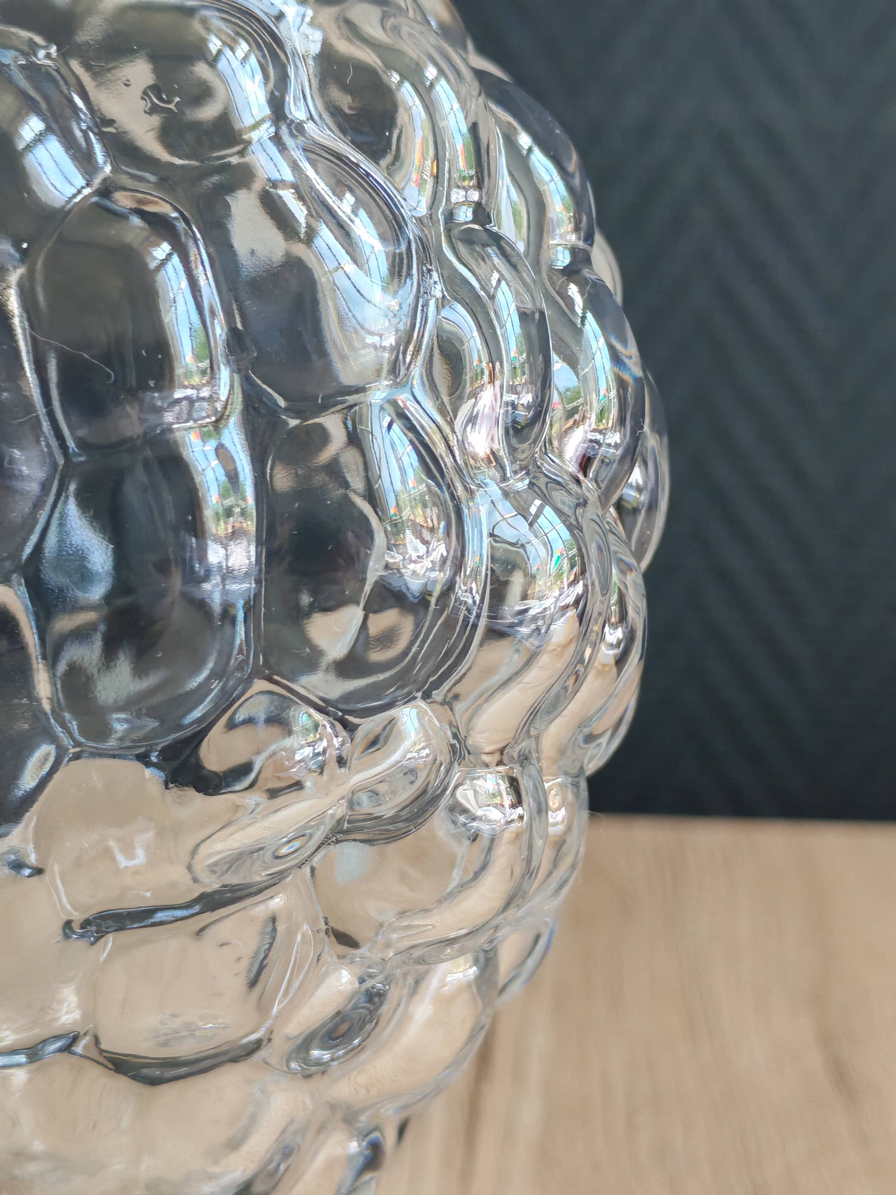 Carafe glass bottle moulded grape bunch vintage | Ball stopper
