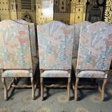 Suite of 6 Louis XIII style chairs, sheep bone