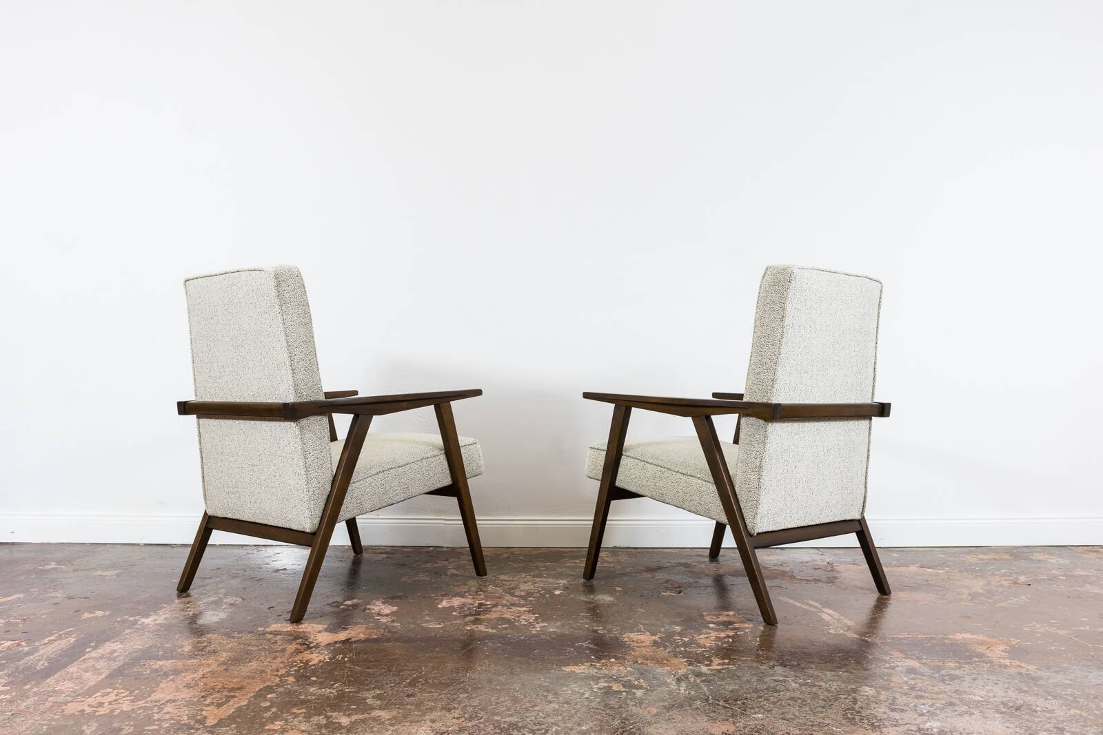 Pair of beige Mid-Century armchairs 1960's