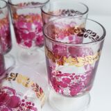 Pink and gilded glass liquor service