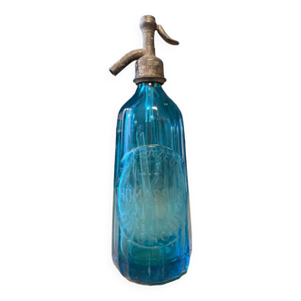 Brignoud blue glass siphon bottle