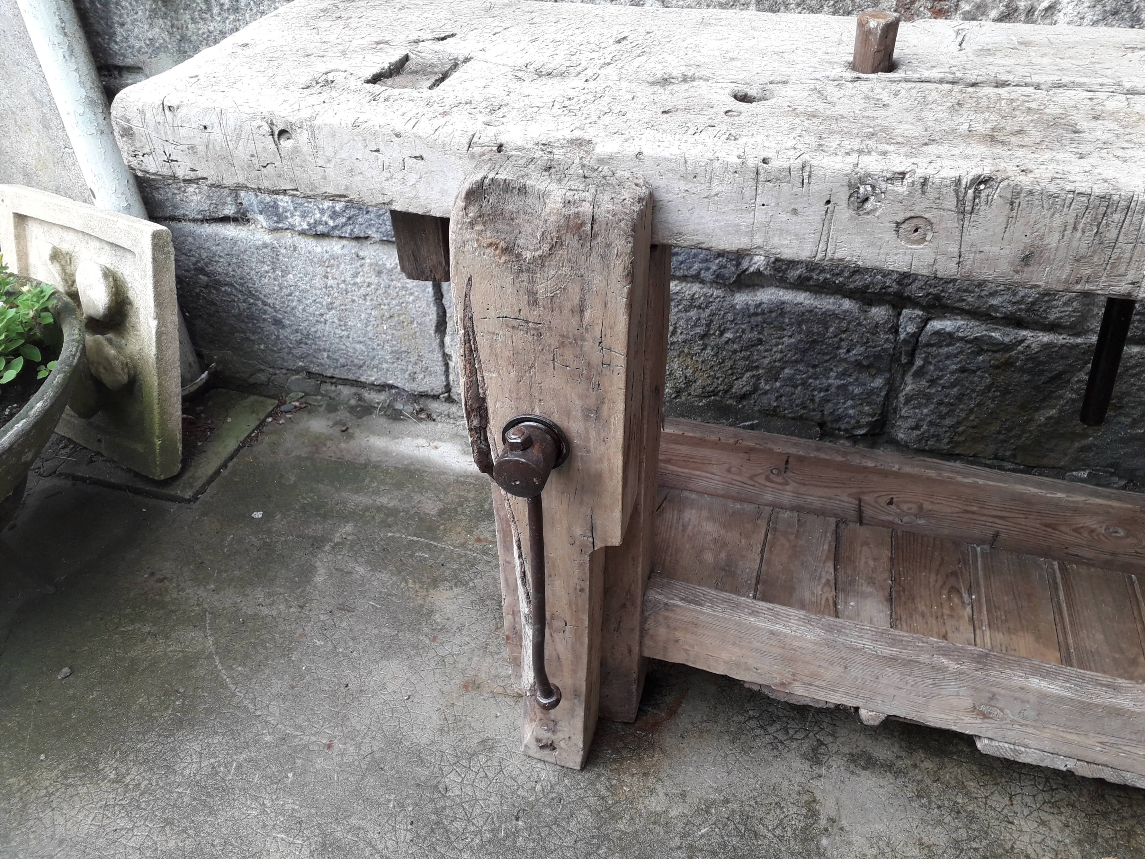 Old in solid beech workbench 237 cm