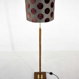 Lampadaire en laiton et bois des années 1960, Danemark, restauré