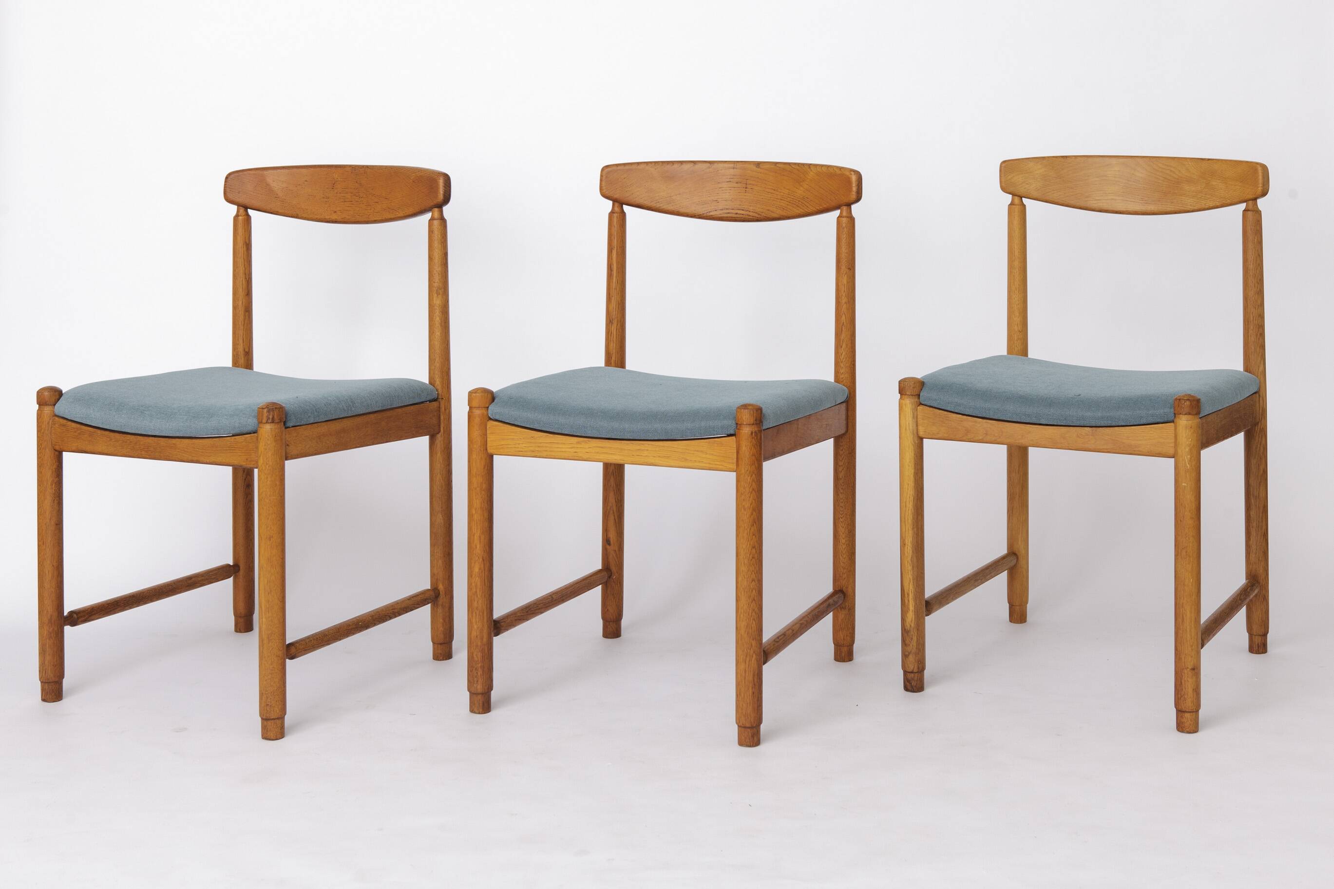 Set of 5 Vintage Oak Dining Chairs Germany 1960s Mid Century Modern