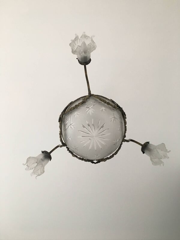 Lustre en bronze, début XXème