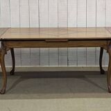 Chippendale extendable dining table in oak and burl elm