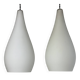 Pair of vintage opaline pendant lights