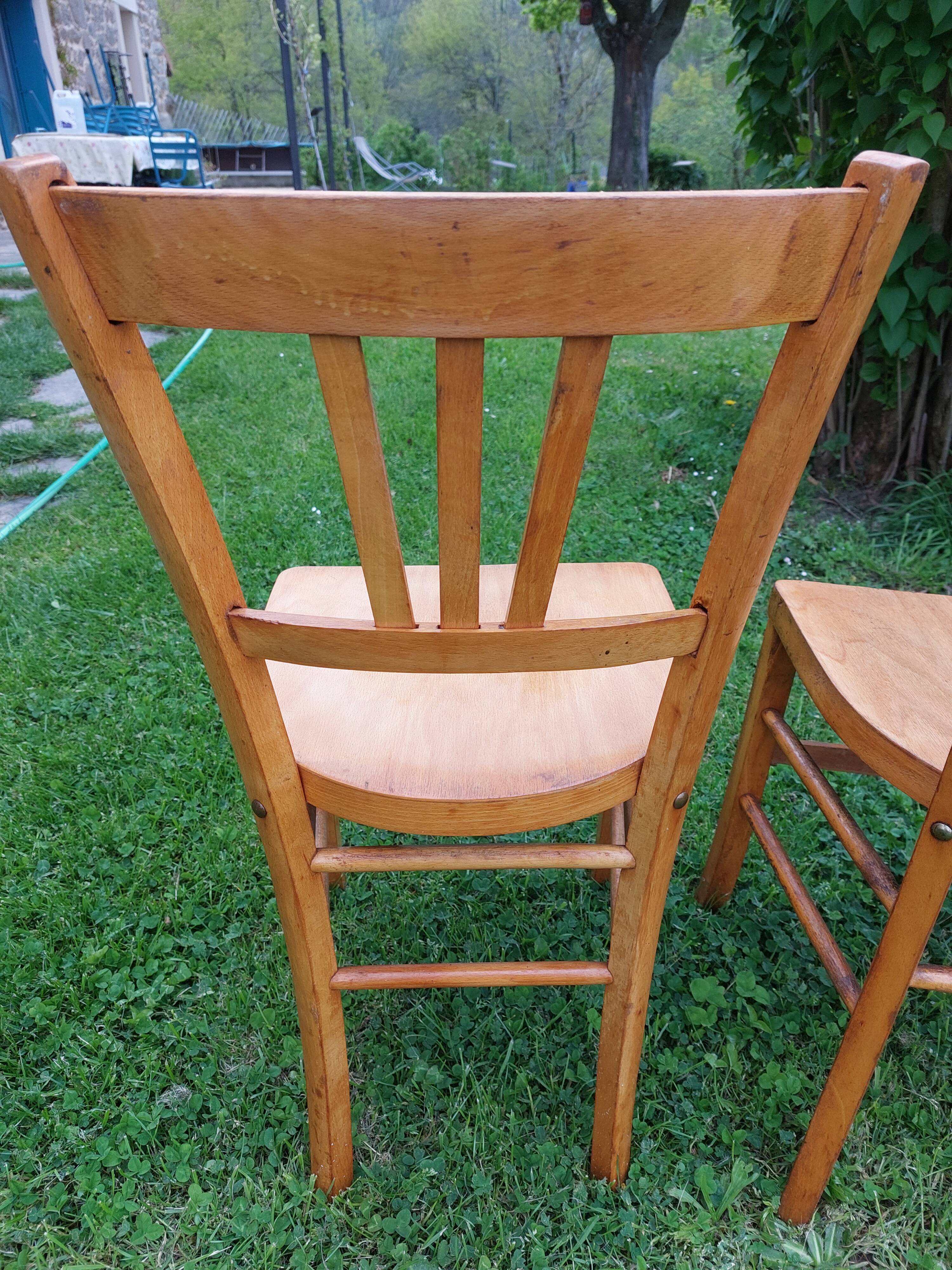 6 sanded bistro chairs