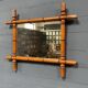 Antique faux bamboo mirror from France