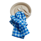 Serviette de table bistrot, carreaux bleus