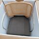 Light wood caning chair armrests red Edition caviar fabric
