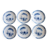 6 antique French dessert plates, Moulin des Loups, 4067