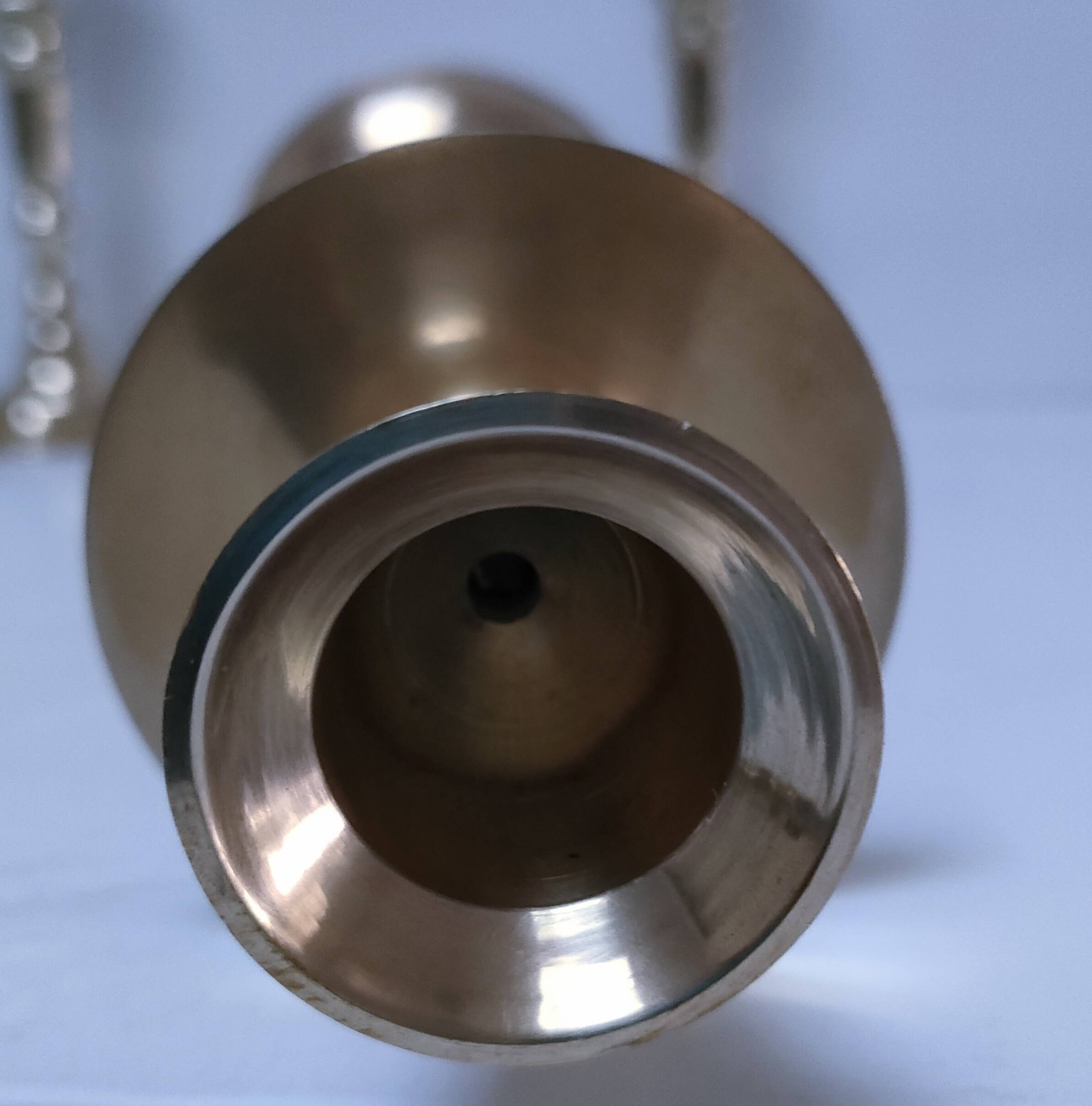 Three vintage solid brass candle holders