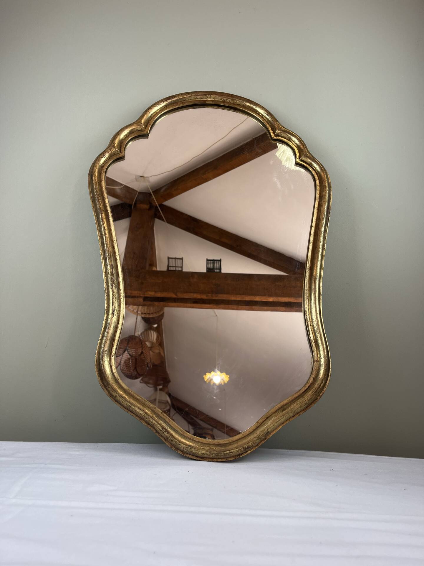Antique gilded mirror in Louis XV style