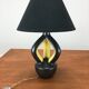 Yellow and black ceramic lamp, Vallauris