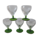 Set of 5 colored foot glasses 50s