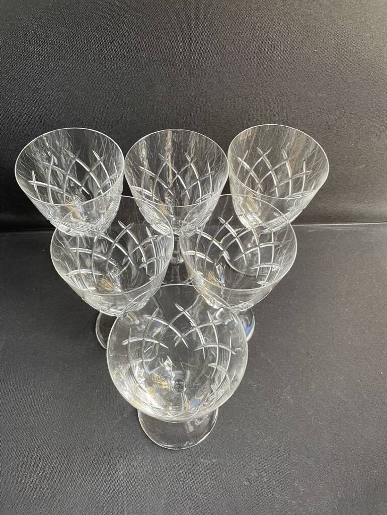 6 water glasses - cut crystal – cristalleries royales de champagne