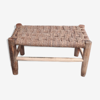 Banc artisanal acacia et cordes