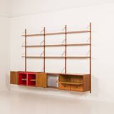 Hansen&Guldborg 3 bay teak wall unit with a bar cabinet for HG Furniture, D